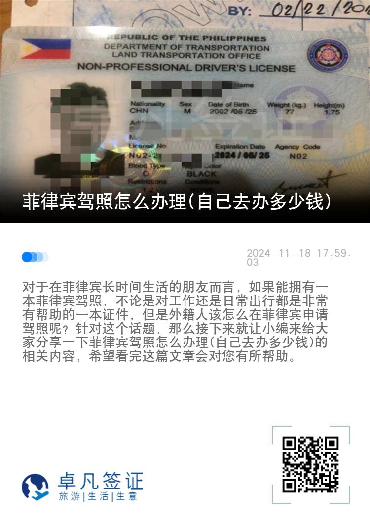 菲律宾驾照怎么办理(自己去办多少钱)