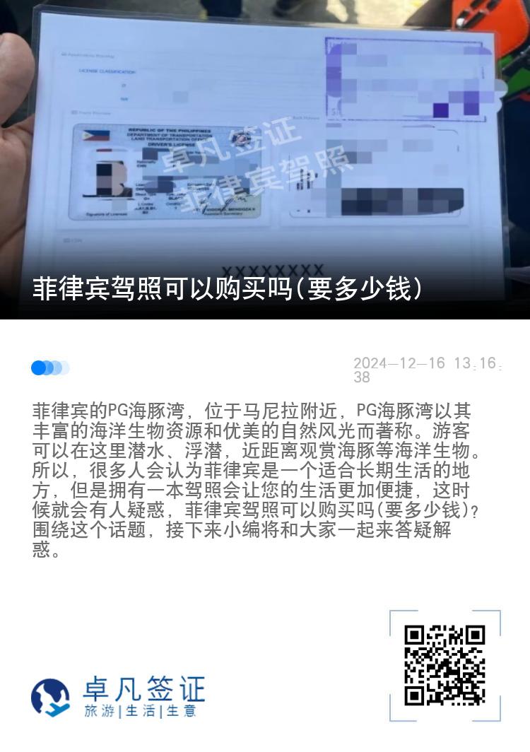 菲律宾驾照可以购买吗(要多少钱)